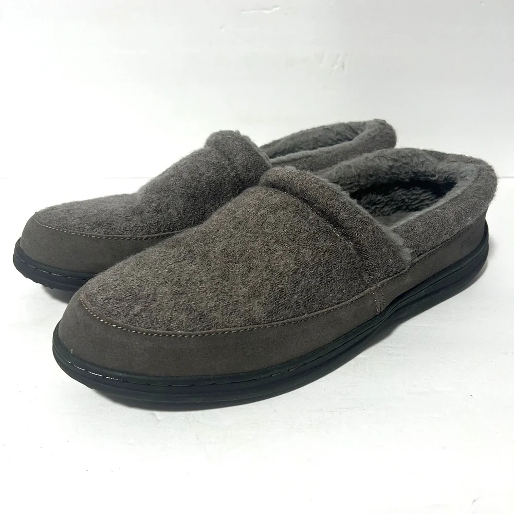Craftsman Jake Slippers Mens 13 Grey Faux Fur Lined Slip On Shoes